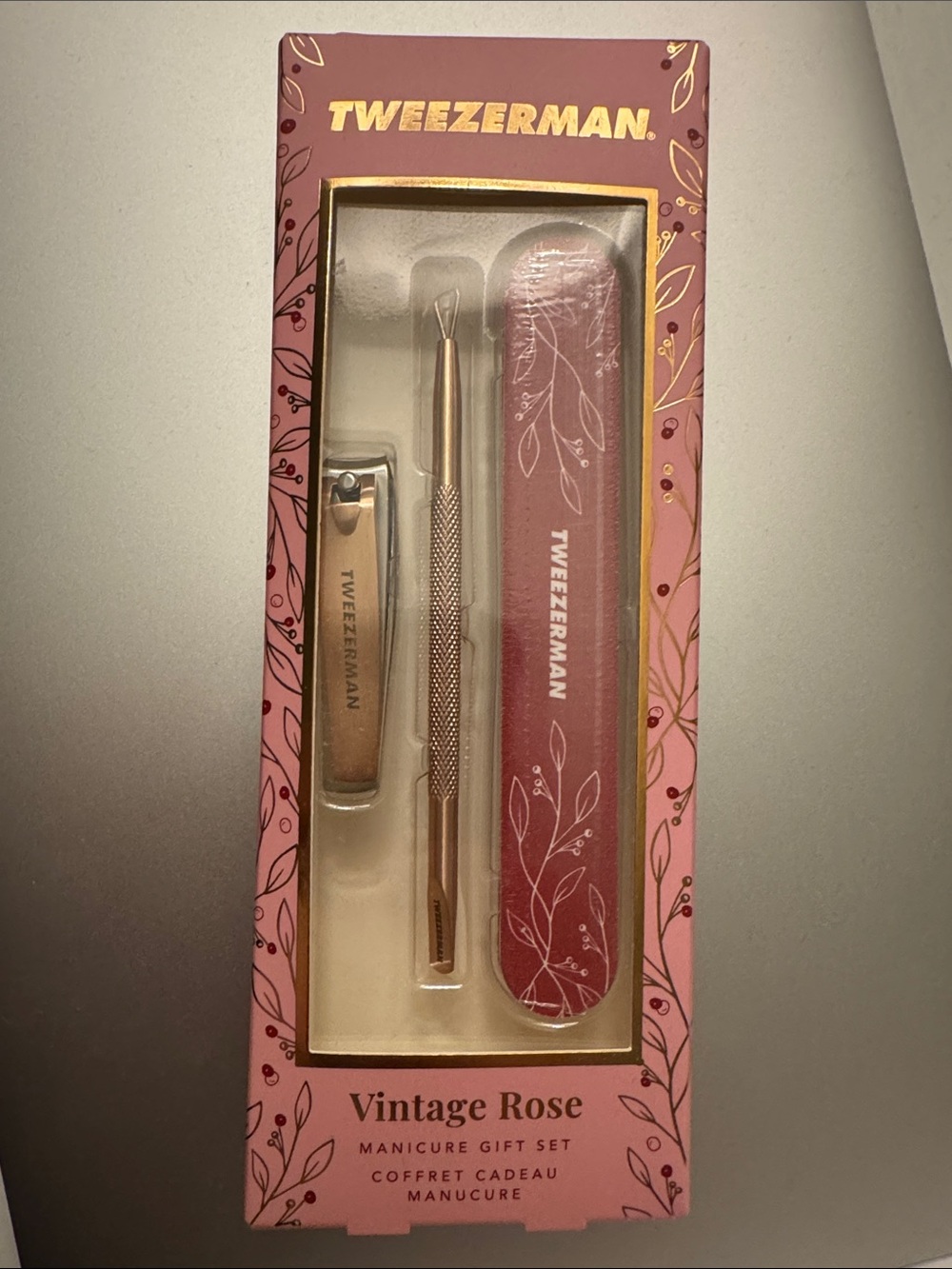 Tweezerman Vintage Rose Manicure Set - Rose Pink